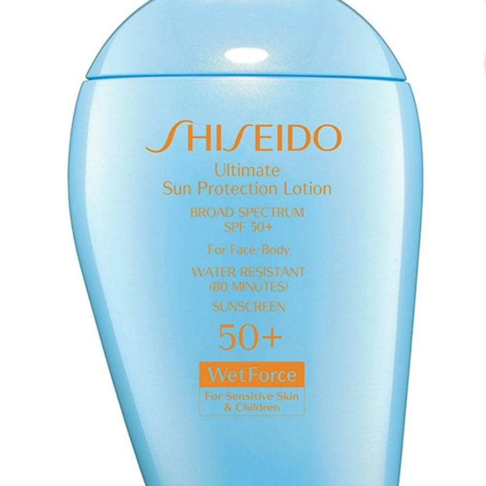 New Shiseido Blue Sun Protection Lotion 
in the original box.